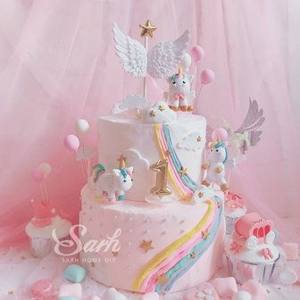 Verjaardagstaart/geboortetaart taartstekers ballon