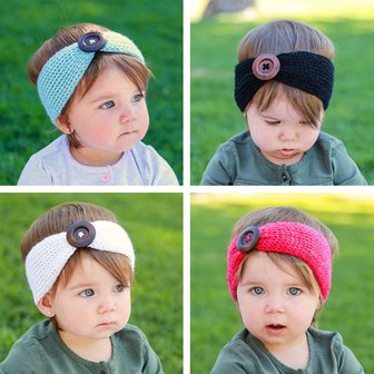Baby/kinderen wollen hoofdband met knoop