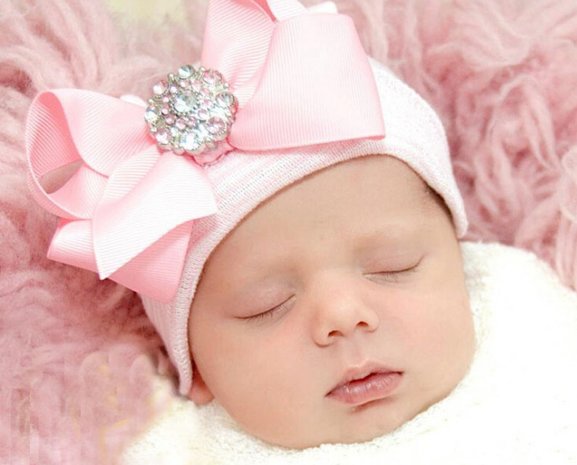Newborn prinses babymutsjes met strass
