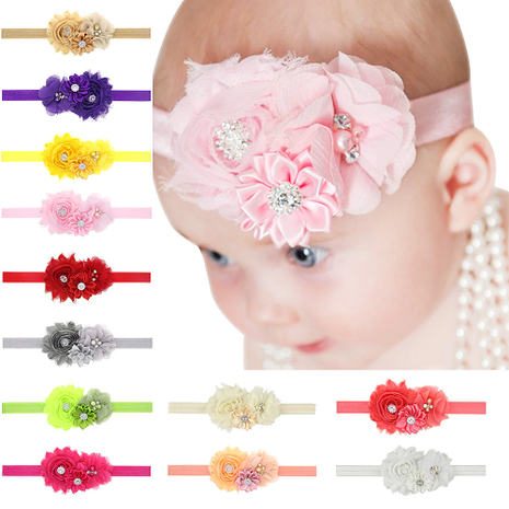  baby/kinderen hoofd/haarband bloemen met strass 